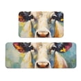 thumbnail image 1 of Honeii Oil Painting Flower Cow Print Kitchen Mat [2 PCS] for Floor, Waterproof Non-Slip Rugs, Kitchen Decor,Standing Mat for Floor,Office, Sink, Laundry, 1 of 6
