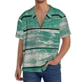thumbnail image 1 of Honeii Old Green Wooden for Men's Short-Sleeved Button-Up Collared Shirt Featuring A Pocket, Perfect for Beach Vacations, And Travel Adventures.-Small, 1 of 5