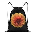 thumbnail image 1 of Honeii Orange Dalia Print Drawstring Backpack,Drawstring Bags String Backpack Gym Cinch Sack Backpack Sport Bag Draw-Medium, 1 of 6