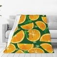 thumbnail image 1 of Honeii Orange Print Fleece Blanket - Throw Blanket for Bed, Sofa, Couch, Camping, and Travel , Microplush Ultra Soft Warm Blanket-80"x60", 1 of 7