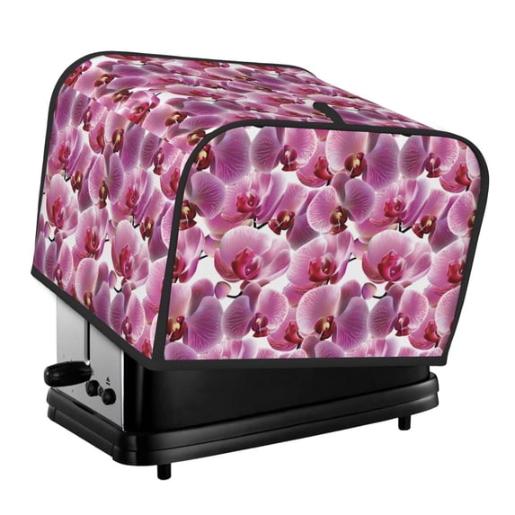 Honeii Orchids Flowers Print 4 slice Toaster Cover, Two Slice Toaster Dust-proof Cover For Kitchen Small Appliance and Fingerprint Protection
