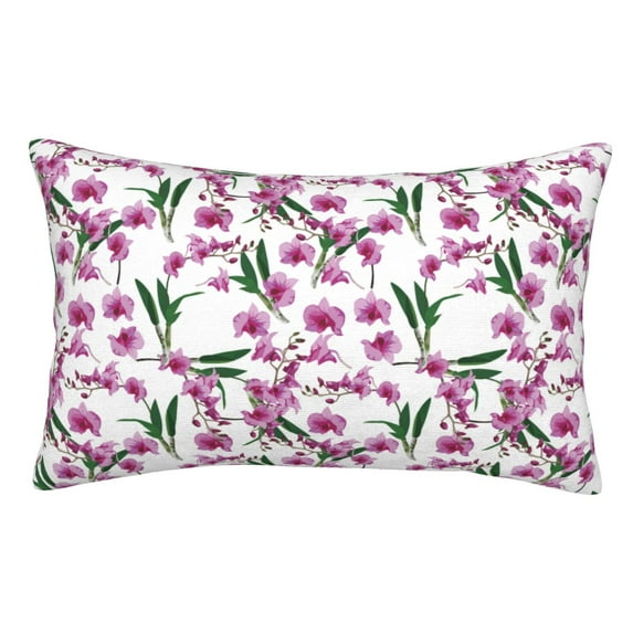 Honeii Orchids Flowers Print Pillow Cases,Plush Throw Pillow Covers,Decorative Pillowcase for Sofa, Couch, Living Room-16"x24"