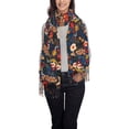 thumbnail image 1 of Honeii Orchids Flowers Print Scarf Oversized Scarf Tassel Fall Winter Thick Scarf Warm Shawl Women,Women's Scarves & Wraps, 1 of 8