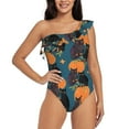 thumbnail image 1 of Honeii Owls In Cartoon Style for women's one-piece swimsuit featuring a chic one-shoulder design experience elegance and style in the water-Large, 1 of 6