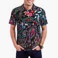 thumbnail image 1 of Honeii Paisley print Polo Shirt, a classic short-sleeved, button-down golf shirt designed for menX-Large, 1 of 6
