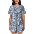 thumbnail image 1 of Honeii Paisley4 for Women's Summer Pajama Set featuring Soft Short Sleeve Shirt & Matching Bottoms with Convenient Pockets for Relaxed Home Wear-3X-Large, 1 of 6