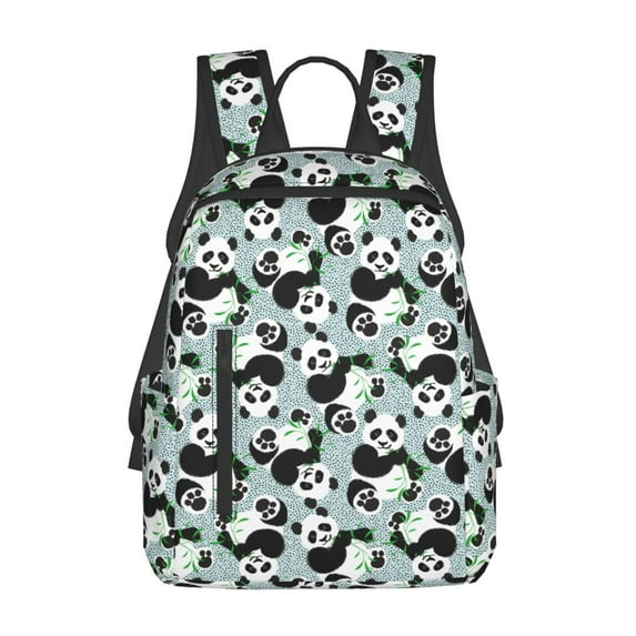 Honeii Panda And Eucalyptus Print Lightweight Backpacks,Carry on Backpack,Durable Backpack for School, Work & Travel
