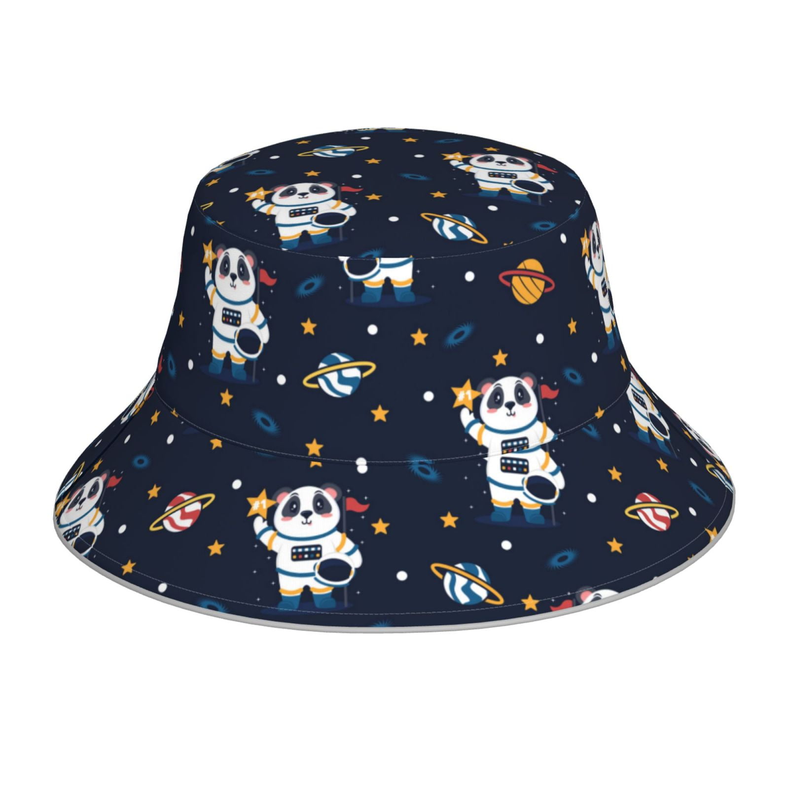Honeii Panda Astronaut for Unisex Bucket Hat Waterproof Rain Hat ...