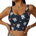 thumbnail image 1 of Honeii Panda Astronaut patten Workout Crop Tank Top for Women Yoga Tank Tops Athletic Sports Shirts Exercise Undershirts,Sports Bra,Sports vest-Medium, 1 of 8