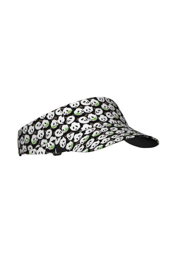 Panda Bear Print Adult Sunscreen Visor Cap, Adjustable Sun Protection Hat,Sun Visor Hats,UV Protection Outdoor Sports Golf Running Sun Caps