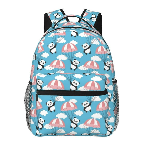 Honeii Panda Flying in the Sky Print Backpack for Both Men and Women, Basic Bookbag for College, Work, or Travel,Rucksack Computer Bag-One Size