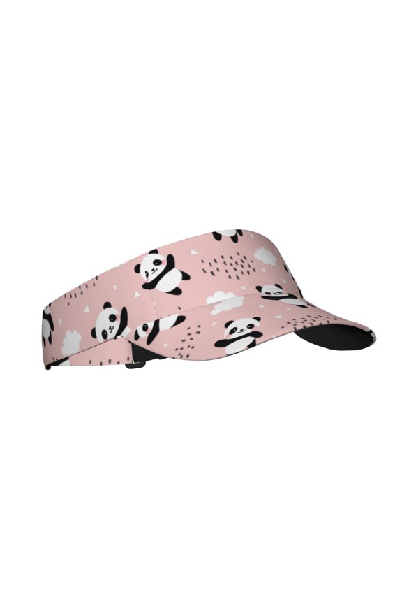 Panda Print Adult Sunscreen Visor Cap, Adjustable Sun Protection Hat,Sun Visor Hats,UV Protection Outdoor Sports Golf Running Sun Caps