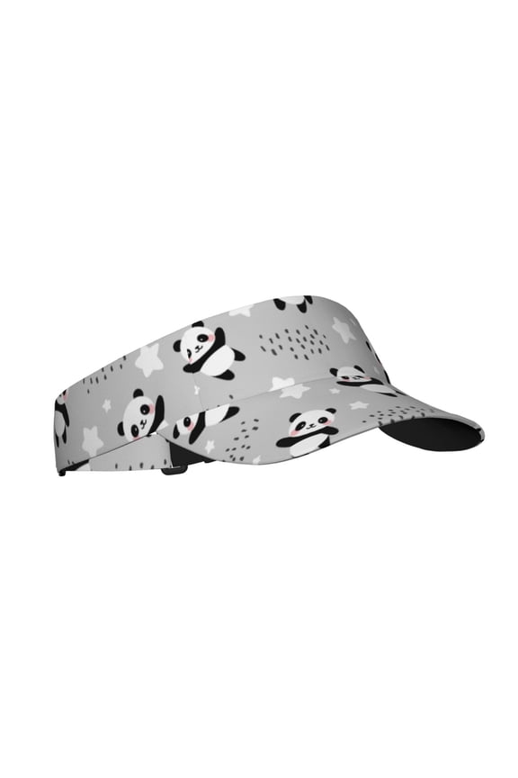 Pandas Print Adult Sunscreen Visor Cap, Adjustable Sun Protection Hat,Sun Visor Hats,UV Protection Outdoor Sports Golf Running Sun Caps