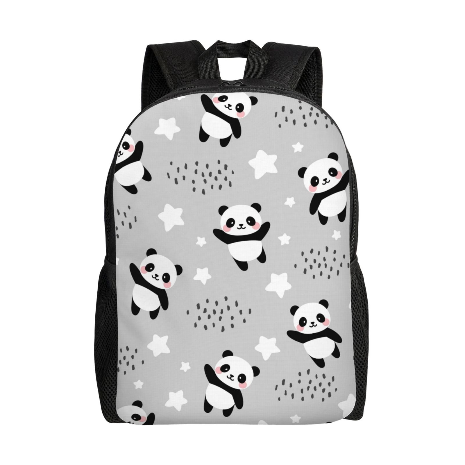 Cute Panda Bear Backpack For School & Travel - Large Laptop Backpack With Chest Strap, Reflective Strips For Kids & Teens