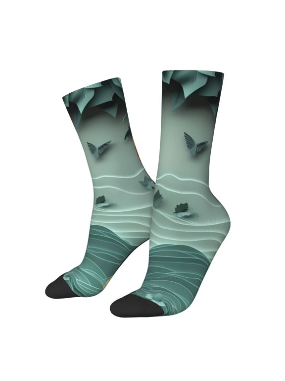 Paper Fox Crow Fantasy Print Adult Socks,Crew Socks,Casual Calf Socks,Daily Wear Socks for Men & Women, Perfect for Sports, Casual and Everyday Use