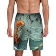 thumbnail image 1 of Honeii Paper Fox Crow Fantasy Print Men's Pajama Sleepwear Shorts - a comfy pajama bottom and lounge short for Relaxed Home Wear-, 1 of 6