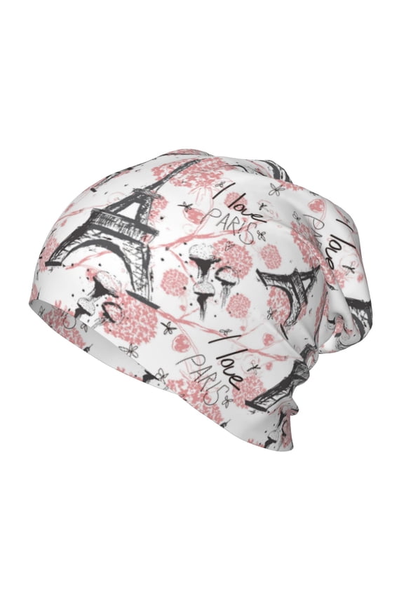 Paris Print Kids Knit Beanie Watch Hat ,Knit Cap for Boys and Girls