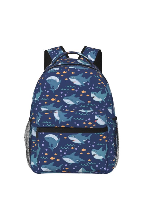 Party Shark Cut Print Backpack for Both Men and Women, Basic Bookbag for College, Work, or Travel,Rucksack Computer Bag-One Size
