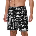 thumbnail image 1 of Honeii Pasta Bacon Print Men's Swim Shorts,Mens Swim Trunks,Breathable Mesh Beach Shorts for Swimming,Surfing, and Beach Activities-XX-Large, 1 of 6