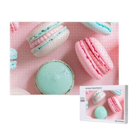Honeii Pastel Macarons Delight Pattern 1000 Piece Puzzles for Adults, Jigsaw Puzzles
