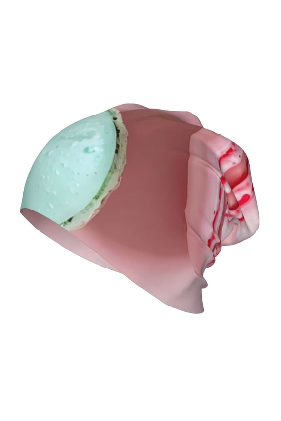 Pastel Macarons Delight Print Kids Knit Beanie Watch Hat ,Knit Cap for Boys and Girls
