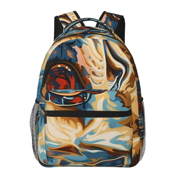 Honeii Patriotic Bulldog Welcome Print Backpack for Both Men and Women, Basic Bookbag for College, Work, or Travel,Rucksack Computer Bag-One Size