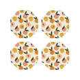 thumbnail image 1 of Honeii Peach1 print Leather Coaster Set of 4, ideal for safeguarding your furniture from drinks spills and effortless cleanup-Octagon, 1 of 6