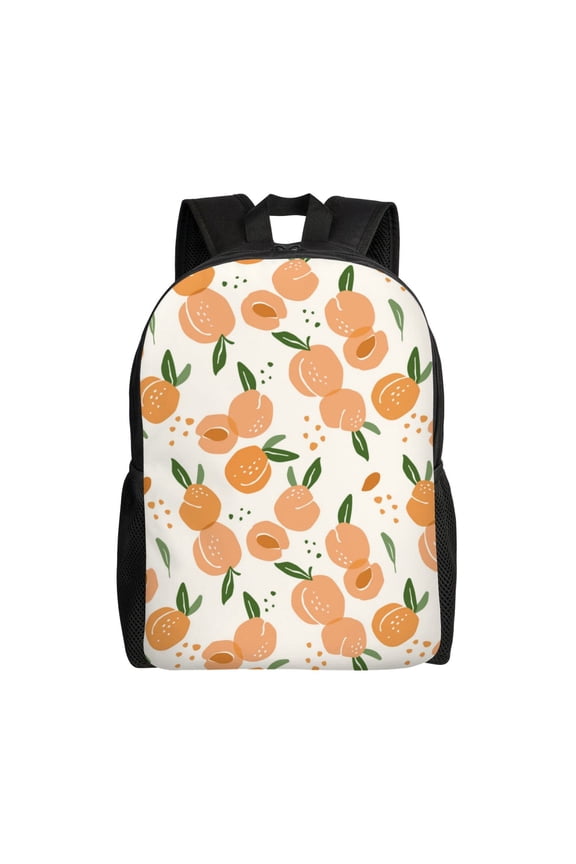 Peaches Print Laptop Backpack for Work, College, Travel, Daily Backpacks for Men Women, Sport Rucksack,Computer Bag