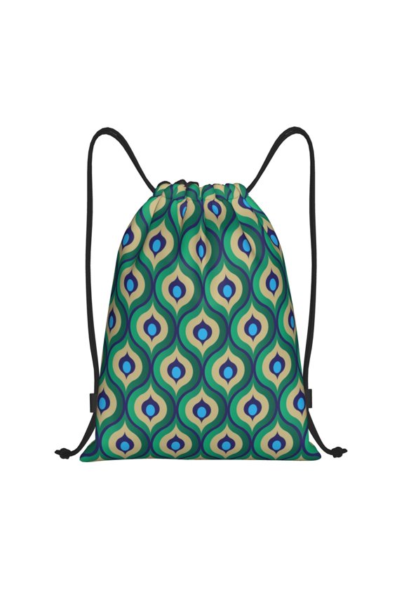Peacock'S Tail Print Drawstring Backpack,Drawstring Bags String Backpack Gym Cinch Sack Backpack Sport Bag Draw-Small