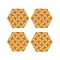 thumbnail image 1 of Honeii Peanuts6 print Leather Coaster Set of 4, ideal for safeguarding your furniture from drinks spills and effortless cleanup-Hexagon, 1 of 6