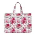 thumbnail image 1 of Honeii Peonies And Roses Print Canvas Tote Bag with Compartments Laptop Tote Bag Large Tote Bag, 1 of 8