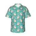 thumbnail image 1 of Honeii Pig And Flower Print Men’s Hawaiian Shirt,Classic Button-Down Short Sleeve Shirt, for Beach, Vacation, and Outdoor Activities,Large, 1 of 7