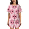 thumbnail image 1 of Honeii Pig Nose for Women's Summer Pajama Set featuring Soft Short Sleeve Shirt & Matching Bottoms with Convenient Pockets for Relaxed Home Wear-4X-Large, 1 of 6