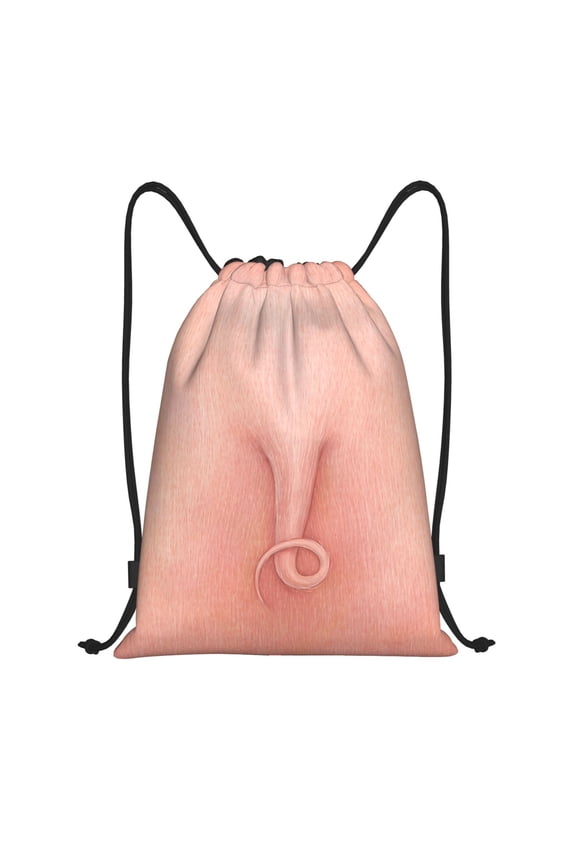 Pig'S Tail Print Drawstring Backpack,Drawstring Bags String Backpack Gym Cinch Sack Backpack Sport Bag Draw-Medium