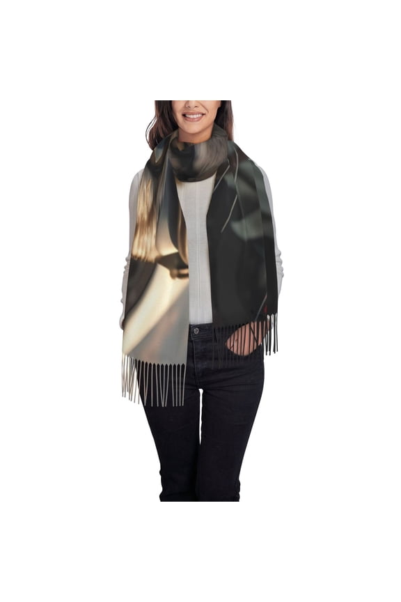 Pilot Cat In Vintage Plane Print Scarf Oversized Scarf Tassel Fall Winter Thick Scarf Warm Shawl Women,Women's Scarves & Wraps