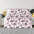 thumbnail image 1 of Honeii Pineapple Flamingo print throw blanket, crafted from cozy cotton flannel, offers versatile home decor as a bedding suitable for all seasons.-50"x40", 1 of 6