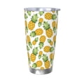 thumbnail image 1 of Honeii Pineapple Print 20OZ Car Cup, Insulated Stainless Steel Travel Mug with Lid and Straw, Keep Your Drinks Hot and Cold-Without Straw, 1 of 8
