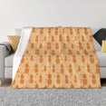 thumbnail image 1 of Honeii Pineapples print throw blanket, crafted from cozy cotton flannel, offers versatile home decor as a bedding suitable for all seasons.-60"x50", 1 of 6