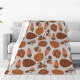 thumbnail image 1 of Honeii Pinecone Autumn Pattern Print Fleece Blanket - Throw Blanket for Bed, Sofa, Couch, Camping, and Travel , Microplush Ultra Soft Warm Blanket-50"x40", 1 of 7