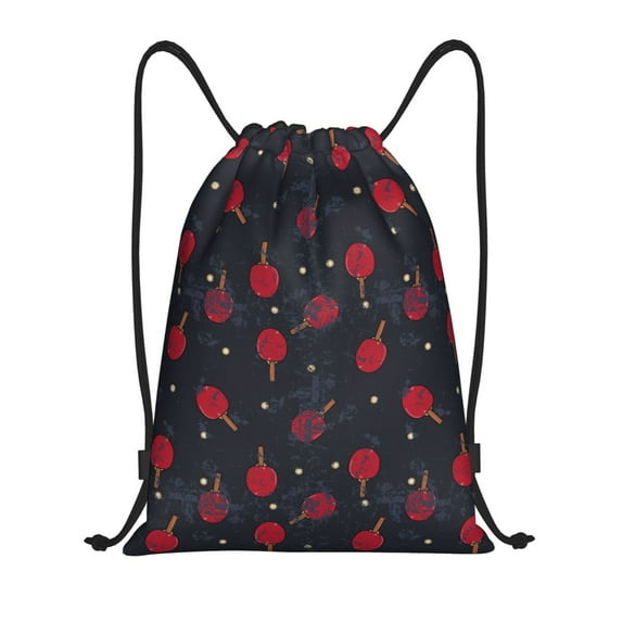 Honeii Ping Pong Print Drawstring Backpack,Drawstring Bags String Backpack Gym Cinch Sack Backpack Sport Bag Draw-Medium