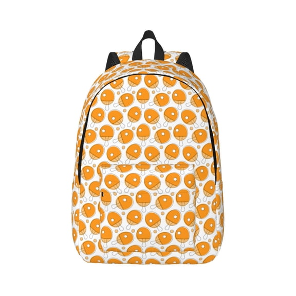 Honeii Ping-Pong Table Tennis Racket Print Canvas College Laptop Backpack, Durable Rucksack Travel Notebook Bag School Backpack Book Bag for Men Women-Small