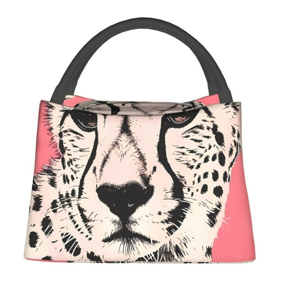 Honeii Pink Cheetah Art Print Cooler Bag Insulated, Large Leakproof Soft Sided Portable Cooler Bag,Lunch Box Lunch Bag