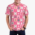 thumbnail image 1 of Honeii Pink Christmas Cheer Print Polo Shirt, A Classic Short-Sleeved, Button-Down Golf Shirt for Men,Mens Polo Shirts Short Sleeve-Large, 1 of 6