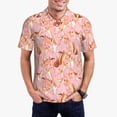 thumbnail image 1 of Honeii Pink Cockatoo Birds Print Polo Shirt, A Classic Short-Sleeved, Button-Down Golf Shirt for Men,Mens Polo Shirts Short Sleeve-Large, 1 of 6