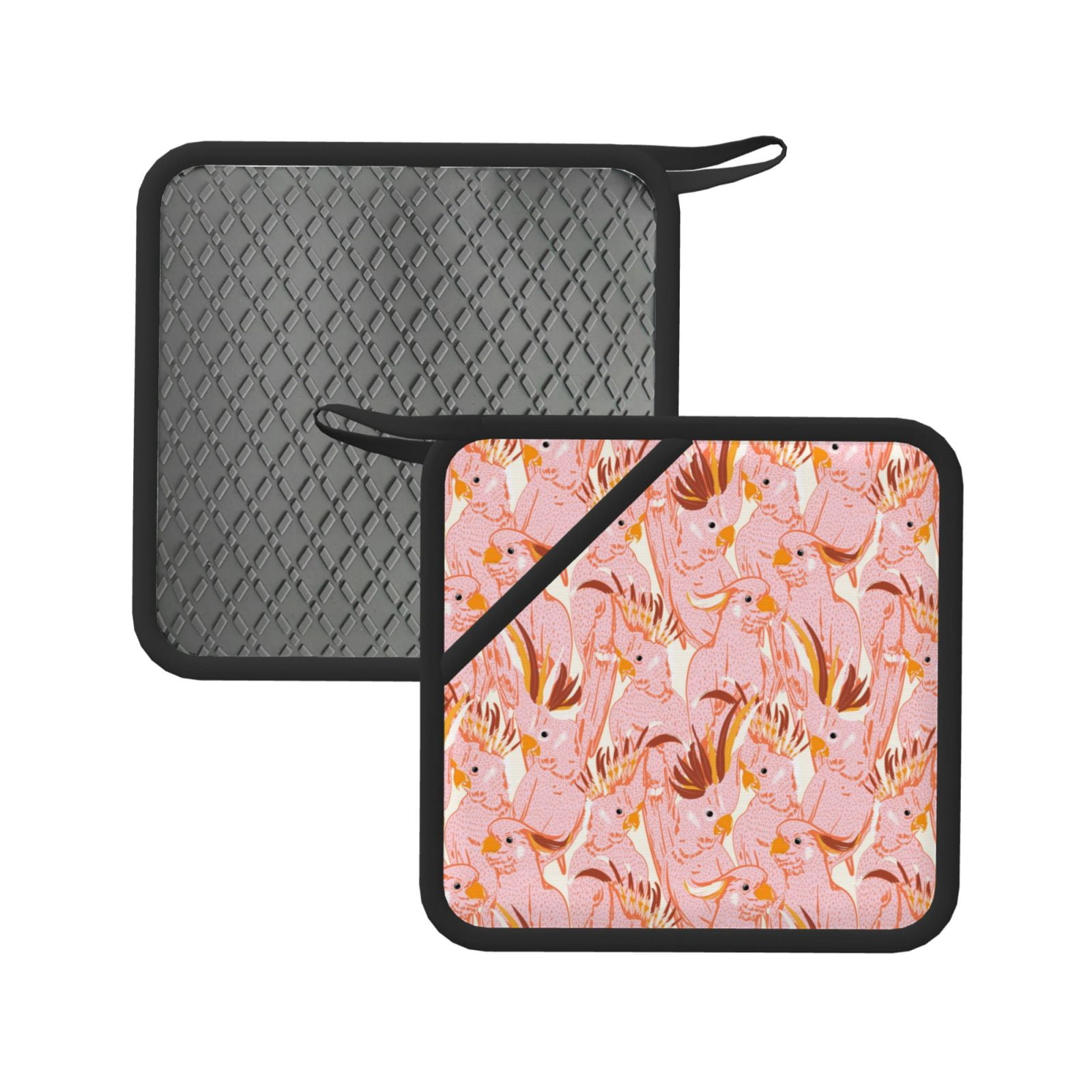 Honeii Pink Cockatoo Birds for Silicone Trivets for Hot Pots and Pans ...