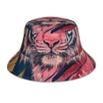thumbnail image 1 of Honeii Pink Tiger Gold Leaves for Unisex Bucket Hat Waterproof Rain Hat Reversible Shiny Rave Bucket Hat for Concert Festival Boonie Cap, 1 of 6