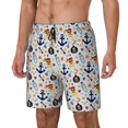 thumbnail image 1 of Honeii Pirate Skull And Anchor Print Men's Swim Shorts,Mens Swim Trunks,Breathable Mesh Beach Shorts for Swimming,Surfing, and Beach Activities-X-Large, 1 of 6