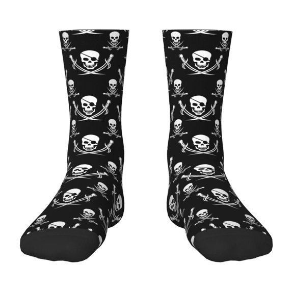 Honeii Pirate skulls Print Children's Colorful Socks,Unisex Kids and Toddlers' Cushioned Sock,Kids Athletic Crew Socks,for Everyday Wear and Sports
