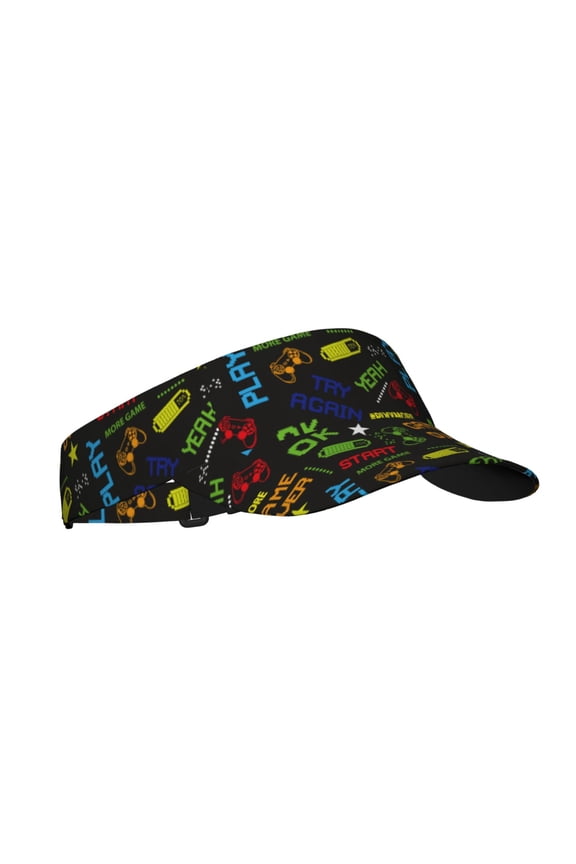 Pixel Game Print Adult Sunscreen Visor Cap, Adjustable Sun Protection Hat,Sun Visor Hats,UV Protection Outdoor Sports Golf Running Sun Caps