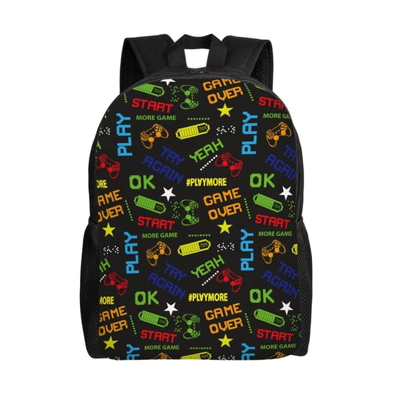 Honeii Pixel Game Print Laptop Backpack for Work, College, Travel, Daily Backpacks for Men Women, Sport Rucksack,Computer Bag